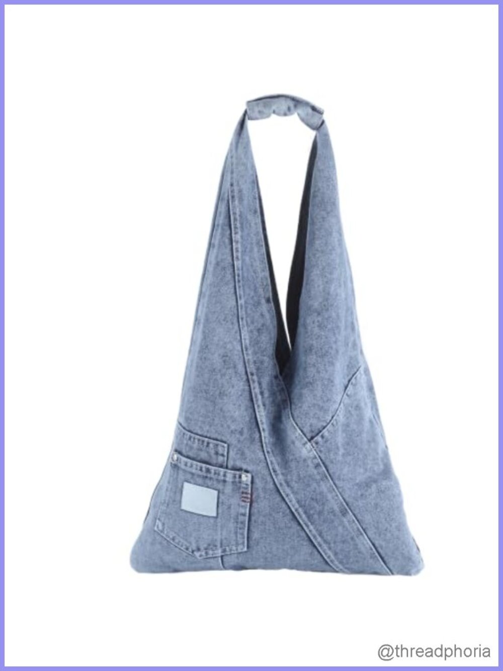 Denim Shoulder Bag Large Retro Jean Tote Purse Hobo Slouchy Open Top